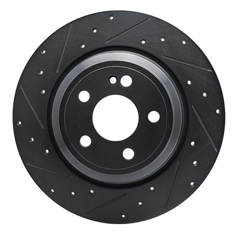 Mercedes-Benz GLE350 Brake Rotor (1) - Rear Left - R1 Concepts - Drilled & Slotted - Black - `20-`25 Mercedes-Benz GLE350 Brake Rotor (1) - Rear Left - R1 Concepts - Drilled & Slotted - Black - `20-`25